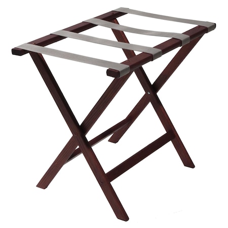 Vertex Deluxe Straight Leg Luggage Rack with Gray Straps - Mahogany VE2681636